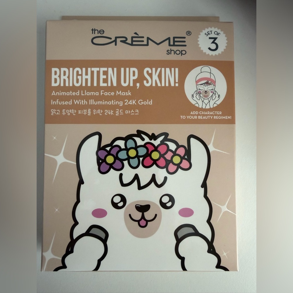 The Creme Shop Brighten Up, Skin! Animated Llama Face Mask 3-Piece Set